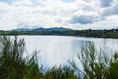 Lake Karapiro near the town of Cambridge, Waikato, New Zealand clipart