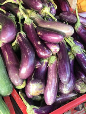 Canlı mor ve yeşil sebze yığını sağlıklı yemek, yemek, beslenme, gıda, vejetaryen diyeti ve sağlıklı beslenme kavramları için mükemmeldir..