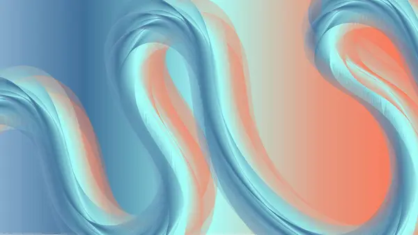 Modern tasarım projeleri, web sitesi arkaplanları ve sanatsal sunumlar için uygun mavi, turuncu ve yeşil dalgalı çizgilere sahip soyut arkaplan.