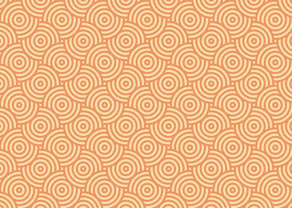 Turuncu ve kremalı daireler tekrarlanıyor. Özgeçmiş, baskı, tekstil, ambalaj ve grafik tasarım projeleri için uygun. Canlı ve modern..