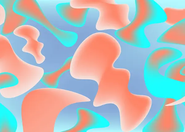 Pembe ve turkuaz sıvı şekilli soyut mavi arkaplan. Sanatsal projeler, sosyal medya grafikleri ve canlı tasarım kavramları için mükemmel..