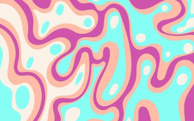 Pembe, şeftali rengi, beyaz ve mavi soyut desen. Özgeçmiş, baskı malzemeleri, ambalaj tasarımları ve tekstil projeleri için elverişli.