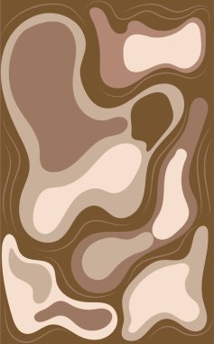 Grafik tasarımı, pazarlama materyalleri, sosyal medya gönderileri, web tasarımı için uygun kahverengi ve bej dalgalı şekillere sahip soyut arkaplan.