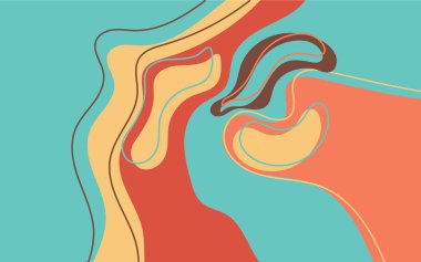 Kavisli çizgiler ve çeşitli renklerle soyut arkaplan. Sunumlar, afişler, web sitesi tasarımı ve dijital sanat projeleri için uygun. Çok yönlü tasarım.