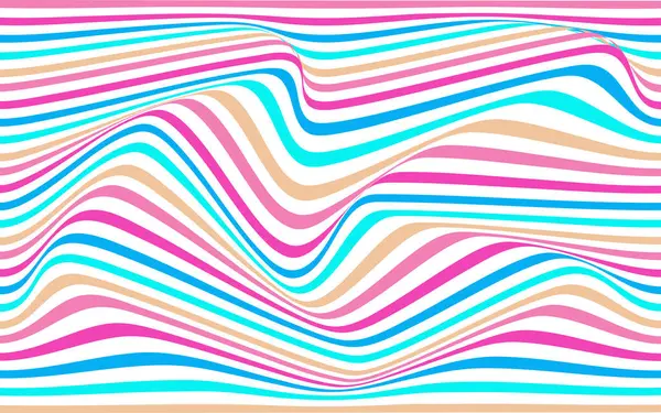 Pembe, mavi, şeftali ve beyaz renkli dalgalı yatay çizgiler. Arkaplan, şablon, kırtasiye, tekstil ve dijital tasarımlar için harika.