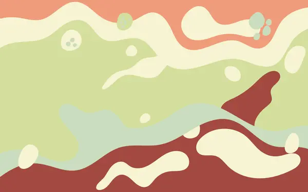 Dalgalı kırmızı, yeşil, açık mavi ve beyaz şekilli soyut bir arkaplan. Tasarım projeleri, sunumlar, web siteleri ve yazdırma materyalleri için uygundur.