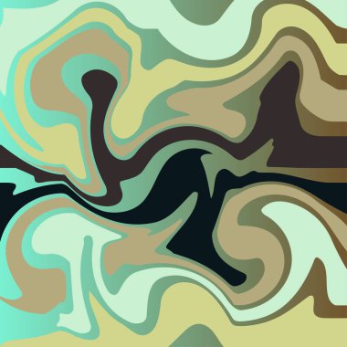 Yeşil, kahverengi, siyah dalgalı şekillere sahip soyut arkaplan dijital tasarım projeleri, sunumlar, posterler, duvar kağıtları ve yaratıcı sanat eserleri için mükemmel.