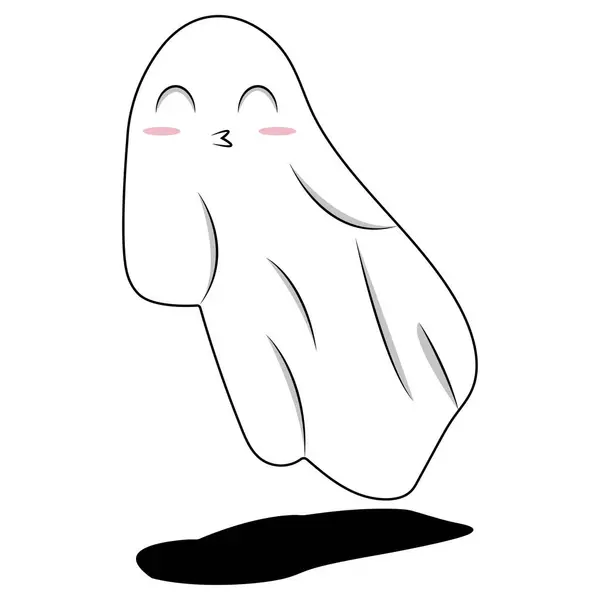 Yanakları kızarmış beyaz bir hayalet ve Cadılar Bayramı temalı tasarımlar için gölge, ürkütücü çizimler, ürkütücü posterler, ya da hayalet temalı eşyalar..