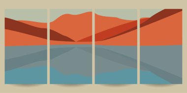 Turuncu Tepe 'nin suya yansıyan dört paneli, seyahat broşürleri, doğa web siteleri ve manzara temalı pazarlama malzemeleri için uygundur..