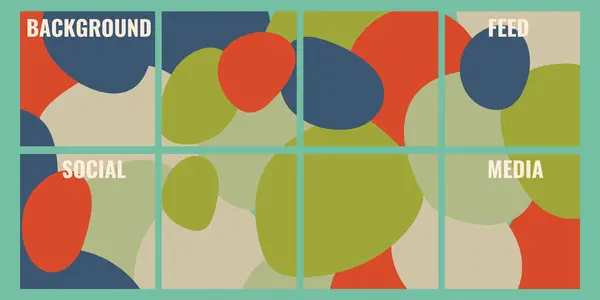 Renkli, üst üste binen dokuz kare ve metin. Sosyal medya gönderileri, sunumlar ve grafik tasarım projeleri için uygundur.