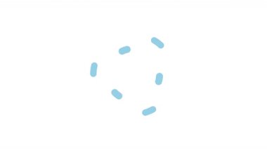 Temiz ve modern bir ilerleme göstergesi olarak tasarlanmış dairesel bir hareket oluşturan şeffaf bir arka plan yükleme animasyonu açık mavi kıvrımlı şekiller. 4k çözünürlüğü