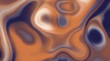 Topraksı kahverengi, turuncu ve mavi renkler akışkan hareketlerle harmanlanarak yumuşak bir animasyon oluşturur. Sunumlar, videolar ve dijital görüntüler için ideal. Kusursuz döngü. 4k çözünürlüğü