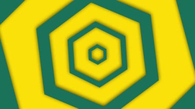 Dik bir geometrik tünel içeren, parlak sarı ve yeşil renkli altıgenlere dönüşen, görsel olarak büyüleyici bir deneyim yaratan, kusursuz bir 4K döngü animasyonu deneyin..