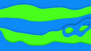 Dinamik yeşil ve mavi dalgalarla kusursuz döngülü düz zemin, modern ve canlı tasarımlar için mükemmel..