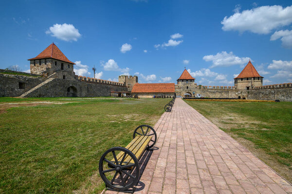 Old medieval Turkish and Russian Bender fortress on Dniester river in Tighina or Bendery, Transnistria, Moldova