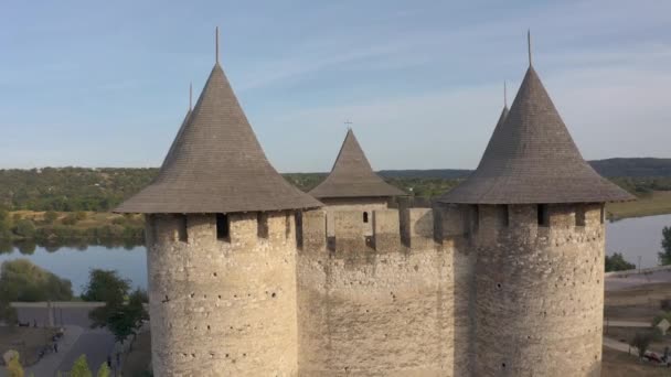 Vue Aérienne Haut Bas Fort Médiéval Soroca République Moldavie Fort — Video