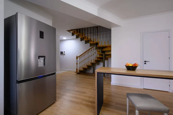 Kitchen Entrance Hall View Studio Apartment Stairs Background — Foto Stock
