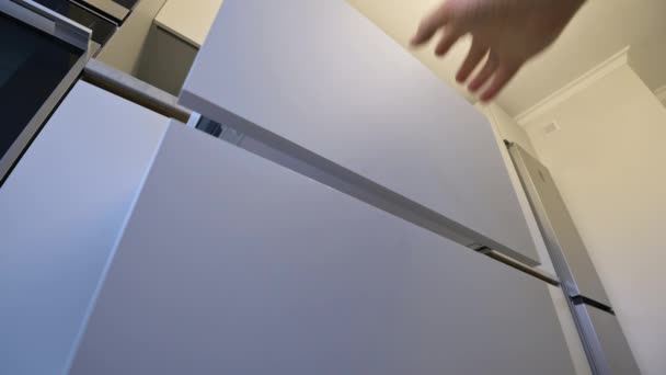 Mans Hand Closing Some Drawers Modern Classic Kitchen Furniture — Video