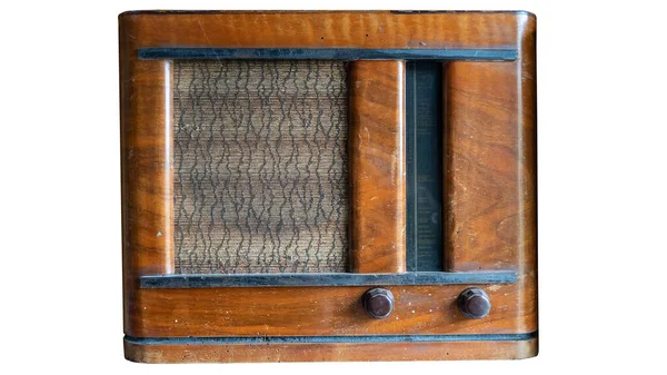 Old Vintage Radio Receiver Antique Old Brown Radio Soviet Receiver Stock Snímky