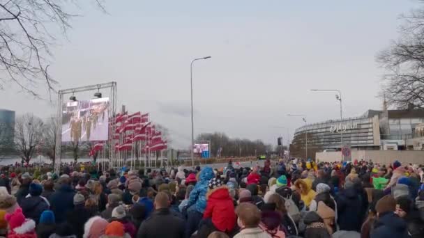 November 2022 Natotankar Och Soldater Vid Militärparaden Riga Lettland Militära — Stockvideo