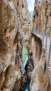 El Caminito Del Rey, The Kings Little Path, Malaga Eyaleti, El Chorro Gorge Güzel Manzaraları, Ardales, Malaga, İspanya