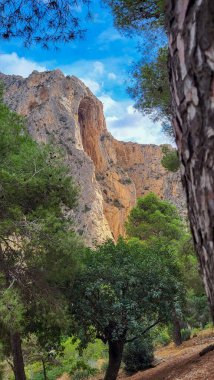 Kralların Küçük Yolu. El Chorro 'daki Dar Geçitin Dik Duvarları Boyunca Ünlü Yürüyüş.