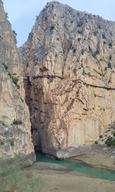 El Caminito Del Rey, The Kings Little Path, Malaga Eyaleti, El Chorro Gorge Güzel Manzaraları, Ardales, Malaga, İspanya