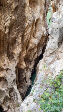 El Caminito Del Rey, The Kings Little Path, Malaga Eyaleti, El Chorro Gorge Güzel Manzaraları, Ardales, Malaga, İspanya