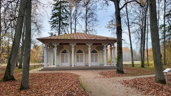 stock image Eleja, Latvia - October 22, 2022: Eleja Manor Park and Tea House in Autumn Time. The Manor Complex Was Designed in the Beginning of the 19th Century in the Style of the Classicism.