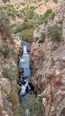 The Kings Little Path. The Famous Walkway Along the Steep Walls of a Narrow Gorge in El Chorro, Andalusia, Spain