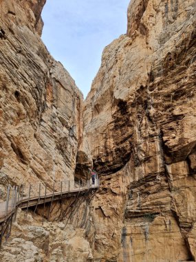 The Kings Little Path. The Famous Walkway Along the Steep Walls of a Narrow Gorge in El Chorro, Andalusia, Spain