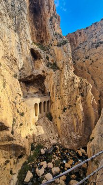 Royal Trail Also Known as El Caminito Del Rey - Mountain Path Along Steep Cliffs in Gorge Chorro, Andalusia, Spai