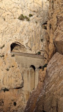 Royal Trail Also Known as El Caminito Del Rey - Mountain Path Along Steep Cliffs in Gorge Chorro, Andalusia, Spai