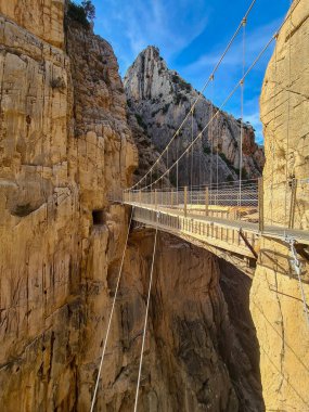 Royal Trail Also Known as El Caminito Del Rey - Mountain Path Along Steep Cliffs in Gorge Chorro, Andalusia, Spai