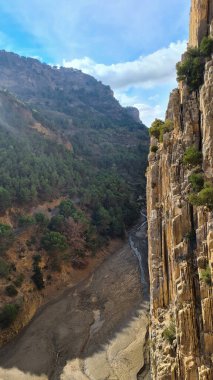 Royal Trail Also Known as El Caminito Del Rey - Mountain Path Along Steep Cliffs in Gorge Chorro, Andalusia, Spai