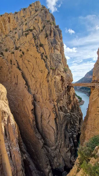 Royal Trail Also Known as El Caminito Del Rey - Mountain Path Along Steep Cliffs in Gorge Chorro, Andalusia, Spai