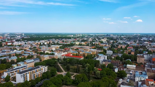 Riga Cityscape Spring Aerial Top View Video Città Lettonia Tetti — Foto Stock