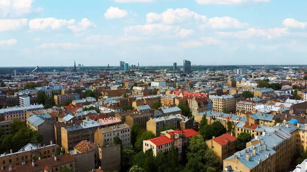 Riga Cityscape Spring Air Top View Video Town Letonya Güneşli — Stok fotoğraf