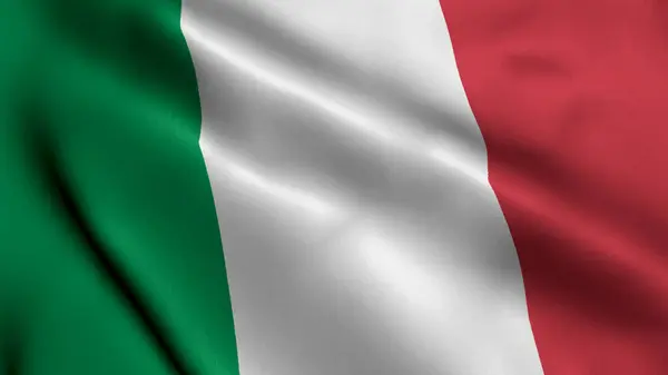 Bandera Italia Tela Ondulada Satén Textura Bandera Italia Ilustración Bandera Fotos De Stock