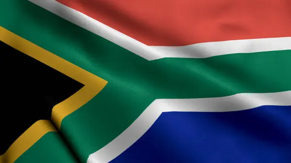 Stock image South Africa Flag. Waving  Fabric Satin Texture Flag of South Africa 3D illustration. Real Texture Flag of the Republic of South Africa