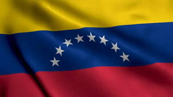 Venezuela Flag. Waving  Fabric Satin Texture Flag of Venezuela 3D illustration. Real Texture Flag of the Bolivarian Republic of Venezuela