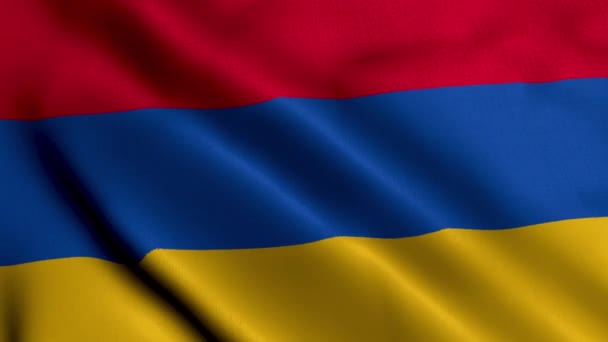 Örményország Zászlója Integető Szövet Szatén Textúra Zászló Örményország Illusztráció Valódi — Stock videók