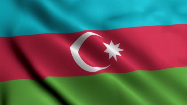 アゼルバイジャン国旗 アゼルバイジャンの3Dイラストの生地サテンテクスチャの旗を編む アゼルバイジャン共和国の本当のテクスチャの旗 ビデオ — ストック動画