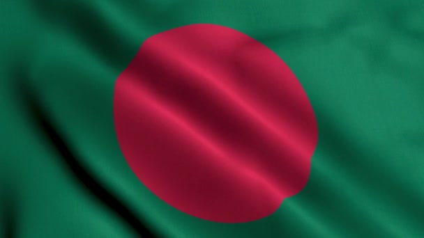 Bangladesi Zászló Integető Szövet Szatén Textúra Zászló Banglades Illusztráció Valódi — Stock videók