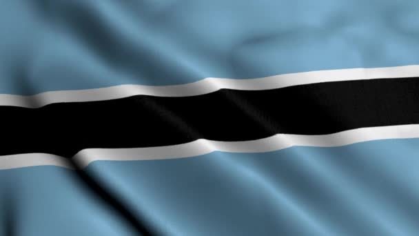 Botswana Flaggan Viftande Tyg Satin Textur Botswana Illustration Real Texture — Stockvideo