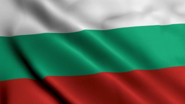Bulgaristan Bayrağı Bulgaristan Bayrağının Kumaş Saten Dokusu Faso Illüstrasyonunu Sallıyor — Stok video