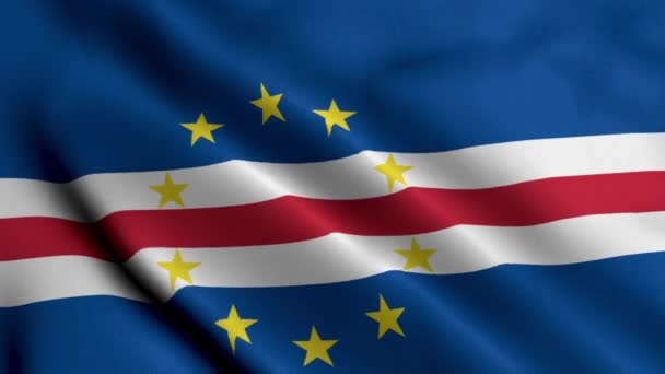 Cabo Verde Flagge Waving Fabric Satin Textur Der Flagge Kapverden — Stockvideo