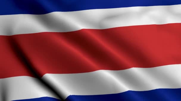 Bandiera Costa Rica Tessuto Ondulato Satin Texture Della Bandiera Della — Video Stock