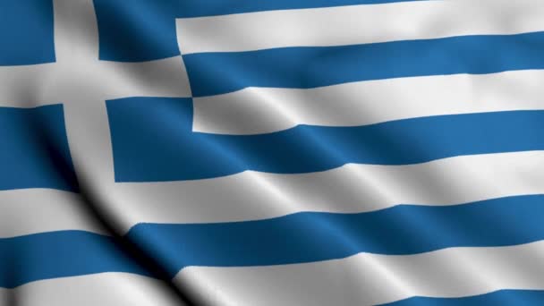 Bandiera Della Grecia Tessuto Ondulato Satin Texture Della Bandiera Della — Video Stock