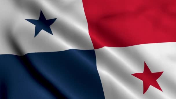Панамский Флаг Размахивая Тканями Атласная Текстура Флаг Панамы Иллюстрации Реальная — стоковое видео